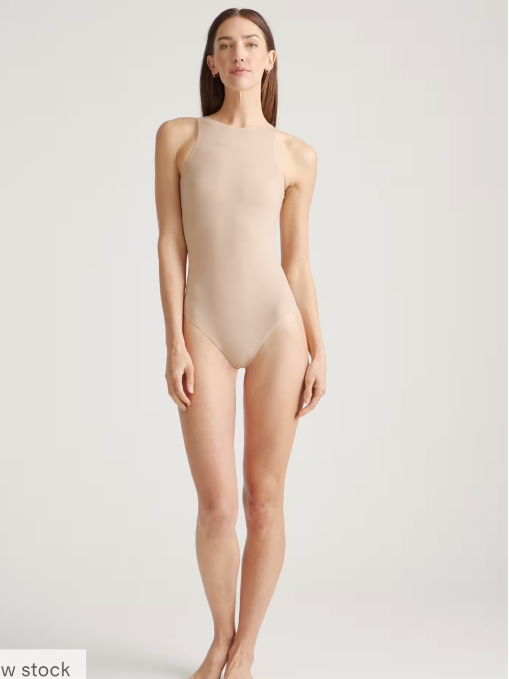 Quince Second Skin High Neck Bodysuit NEW SAND